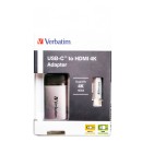 USB (3.1) hub 1-port, 49143, šedá, délka kabelu 10cm, Verbatim, 1x HDMI