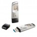Apacer USB flash disk, USB 3.0, 32GB, AH651, stříbrný, AP32GAH651S-1, s otiskem prstu
