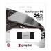 Kingston USB flash disk, USB 3.0 (3.2 Gen 1), 64GB, DataTraveler 80, černý, DT80/64GB, USB C
