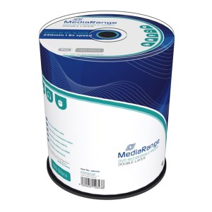 Mediarange DVD+R, MR470, 8.5GB, 8x, cake box, 100-pack, bez možnosti potisku, 12cm, Double Layer, pro archivaci dat