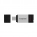 Kingston USB flash disk, USB 3.0 (3.2 Gen 1), 64GB, DataTraveler 80, černý, DT80/64GB, USB C