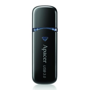 Apacer USB flash disk, USB 3.0 (3.2 Gen 1), 32GB, AH355, černý, AP32GAH355B-1, USB A, s krytkou