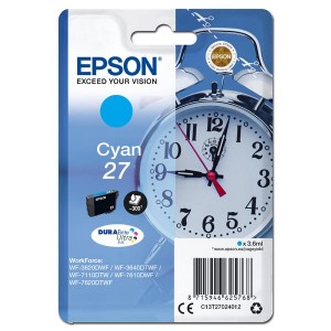 Epson originální ink C13T27024012, 27, cyan, 3,6ml, Epson WF-3620, 3640, 7110, 7610, 7620