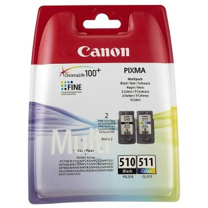 Canon originální ink PG510/CL511 multipack, black/color, blistr s ochranou, 2970B011, Canon Multi-pack Pixma MP250,480