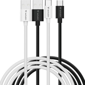 Verbatim USB kabel USB A samec - USB C samec, 18W, 1m, černo-bílá, box, 32393