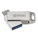 MyMedia MyDual USB 3.2 Gen 1, USB 3.2 Gen 1, 128GB, 69271, stříbrný, 69271, USB A / USB C, s otočnou krytkou