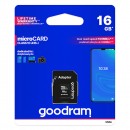 Goodram Micro Secure Digital Card, 16GB, micro SDHC, M1AA-0160R12, UHS-I U1 (Class 10), s adaptérem