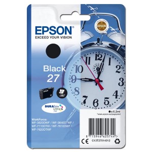 Epson originální ink C13T27014012, 27, black, 6,2ml, Epson WF-3620, 3640, 7110, 7610, 7620