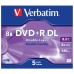 Verbatim DVD+R DL, Double Layer Matt Silver, 43541, 8.5GB, 8x, jewel box, 5-pack, bez možnosti potisku, 12cm, pro archivaci dat