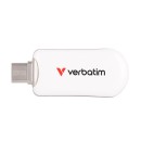 Verbatim USB flash disk, USB C, 256GB, Plectra, bílý, 30230, USB C