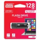 Goodram USB flash disk, USB 3.0 (3.2 Gen 1), 128GB, UMM3, černý, UMM3-1280K0R11, USB A, s krytkou