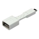 USB redukce (2.0), USB A samice - microUSB samec, 0.15m, OTG, bílá