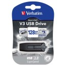 Verbatim USB flash disk, USB 3.0, 128GB, V3, Store N Go, černý, 49189, USB A, s výsuvným konektorem