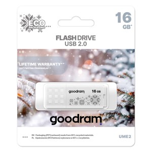 Goodram USB flash disk, USB 2.0, 16GB, UME WINTER, UME WINTER, bílý, UME2-0160W0R11-WI