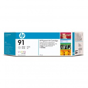 HP originální ink C9466A, HP 91, light grey, 775ml, HP Designjet Z6100