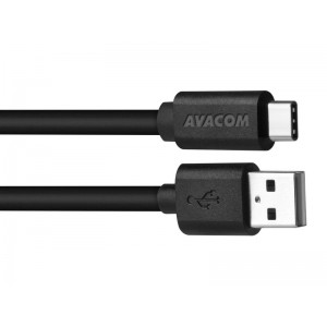 Kabel USB (2.0), USB A M- USB C M, 1m, černý, Avacom
