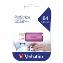 Verbatim USB flash disk, USB 2.0, 64GB, PinStripe, Store N Go, růžový, 49962, USB A, s výsuvným konektorem