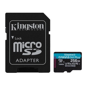 Kingston paměťová karta Canvas Go! Plus, 256GB, micro SDXC, SDCG3/256GB, UHS-I U3, s adaptérem, A2, V30