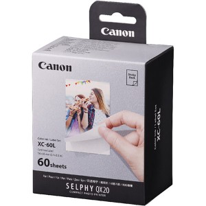 Canon XC-60L papír + ink, XC-60L, foto papír, samolepící, 6756C001, bílý, 60 ks, termosublimační,SELPHY Square QX20