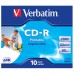Verbatim CD-R, 43325, DataLife PLUS, 10-pack, 700MB, Super Azo, 52x, 80min., 12cm, Wide Printable, jewel box, Standard, pro archiv