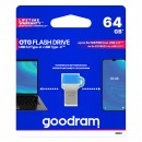 Goodram USB flash disk OTG, USB 3.0 (3.2 Gen 1), 64GB, ODD3, modrý, ODD3-0640B0R11, USB A / USB C, s krytkou