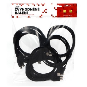 Kabel USB (2.0), USB A M- USB B M, 1.8m, černý, Logo, cena za 1 kus