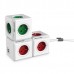Rozbočovací zásuvka 240V, CEE7 (vidlice)-POWERCUBE, 0.1m, ORIGINAL, červená, POWERCUBE, 5 zásuvek, dětské pojistka