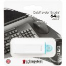 Kingston USB flash disk, USB 3.0 (3.2 Gen 1), 64GB, DataTraveler Exodia, bila, KC-U2G64-5R, USB A, s krytkou