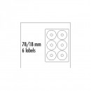 Logo etikety na CD 78/18mm, A4, matné, bílé, 6 etiket, 140g/m2, baleno po 10 ks, pro inkoustové a laserové tiskárny
