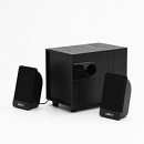 Logo reproduktory 2.1, 8W, černé, regulace hlasitosti, dřevěné