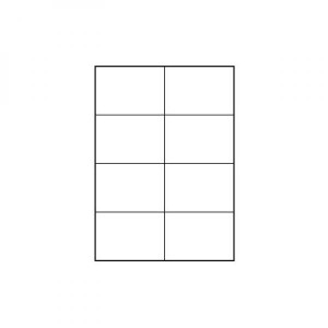 Logo etikety 105mm x 74,2mm, A4, matné, bílé, 8 etiket, 140g/m2, baleno po 10 ks, pro inkoustové a laserové tiskárny