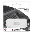 Kingston USB flash disk, USB 3.0 (3.2 Gen 1), 128GB, DataTraveler Micro G2, stříbrný, DTMC3G2/128GB, USB A