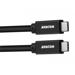 Kabel USB (3.2 gen 2), USB C M- USB C M, M/M, 1m, Power Delivery 60W, černý, Avacom, datový a nabíjecí kabel, E-Mark chip