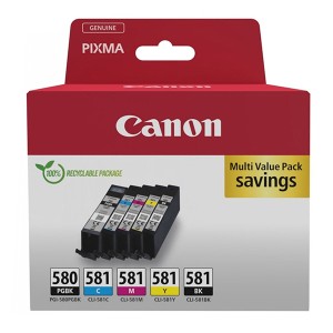 INK CARTRIDGES PGI-580/CLI-581 PGBK/C/M/Y/BK MULTI  NON-BLISTERED PROD, UCTS W/O SECURITY
