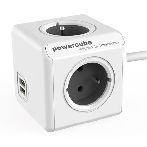 Cubenest - Powercube, 1.5m, Extended USB PD 35W, 2X C, šedá, POWERCUBE, 4 zásuvky, 2x USB C, Power Delivery 35 W