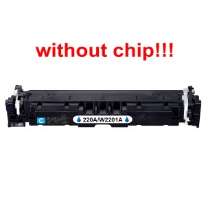 Kompatibilní toner pro HP 220A/W2201A-No Chip! Cyan POZOR kazeta bez čipu 1800 stran