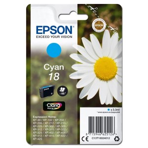 Epson originální ink C13T18024012, T180240, cyan, 3,3ml, Epson Expression Home XP-102, XP-402, XP-405, XP-302