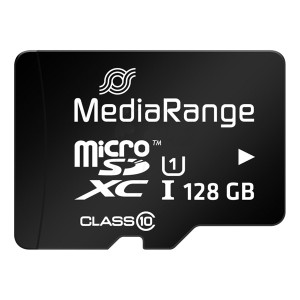 MediaRange Micro Secure Digital Card, 128GB, micro SDXC, MR945, UHS-I U1 (Class 10), s adaptérem