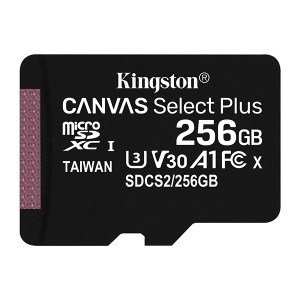 Kingston paměťová karta Canvas Select Plus, 256GB, micro SDXC, SDCS2/256GBSP, UHS-I U1 (Class 10), bez adaptéru, A1
