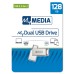 MyMedia MyDual USB 3.2 Gen 1, USB 3.2 Gen 1, 128GB, 69271, stříbrný, 69271, USB A / USB C, s otočnou krytkou