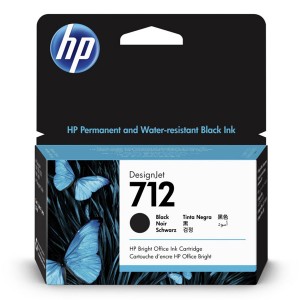 HP originální ink 3ED70A, HP 712, black, 38ml, HP DesignJet Studio, T210, T230, T250, T630, T650