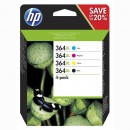 HP originální ink N9J74AE, HP 364XL Combo pack, CMYK, HP 4-pack+paper Photosmart C5393, Plus B209, Premium C309, Premium