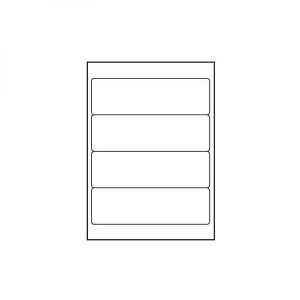 Logo etikety 192mm x 61mm, A4, matné, bílé, 4 etikety, 140g/m2, baleno po 25 ks, pro inkoustové a laserové tiskárny