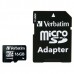 Verbatim Micro Secure Digital Card, 16GB, micro SDHC, 44082, UHS-I U1 (Class 10), s adaptérem