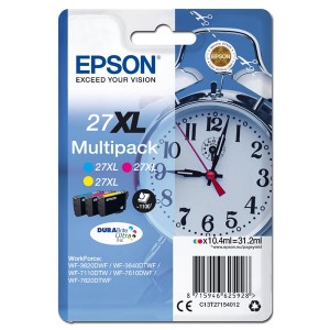 Epson originální ink C13T27154012, 27XL, color, 3x10,4ml, Epson WF-3620, 3640, 7110, 7610, 7620