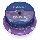 Verbatim DVD+R, 43500, DataLife PLUS, 25-pack, 4.7GB, 16x, 12cm, General, Advanced Azo+, cake box, Scratch Resistant, bez možnosti