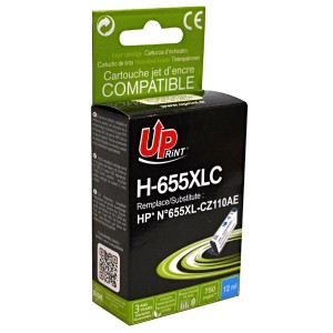 UPrint kompatibilní ink s CZ110AE, HP 655, cyan, 750str., 12ml, H-655XLC, pro HP Deskjet Ink Advantage 3525, 5525, 6525, 4615 e-Ai