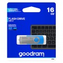 Goodram USB flash disk, USB 2.0, 16GB, UTS2, modrý, UTS2-0160B0R11, USB A, s otočnou krytkou