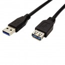 Kabel USB (3.1), USB A M- USB A F, 1.8m, černý