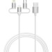 Verbatim USB kabel USB A samec - Micro-B, USB-C, Lightning Cable, 18W, 1m, bílá, box, 32394